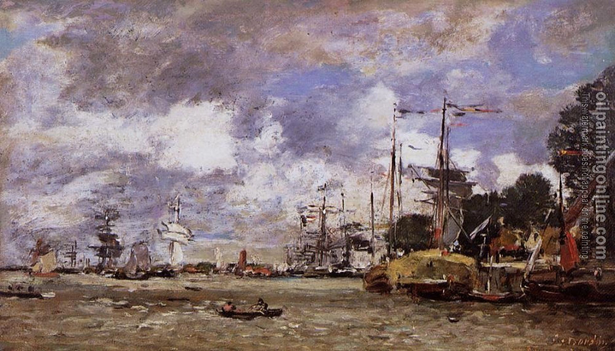 Boudin, Eugene - Anvers, Boats on the River Scheldt